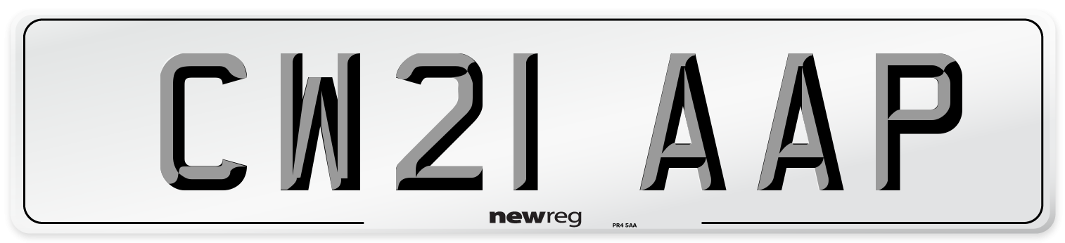 CW21 AAP Number Plate from New Reg